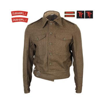 This view shows the front of the British 37 Pattern Durham Light Infantry Tunic - 36 inch.