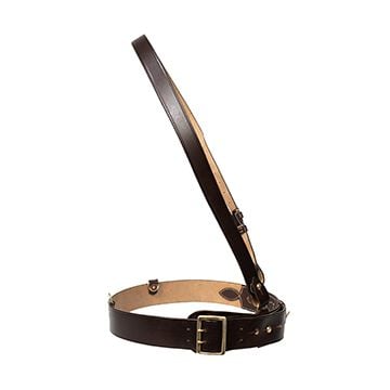 British Sam Browne Leather Belt - Dark Brown