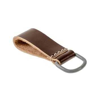 Brown Leather Belt Loop with Grey D-Ring