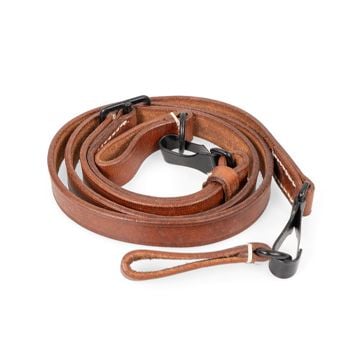 This view shows the front of the Brown Leather Cross Strap - Army. Thumbnail.