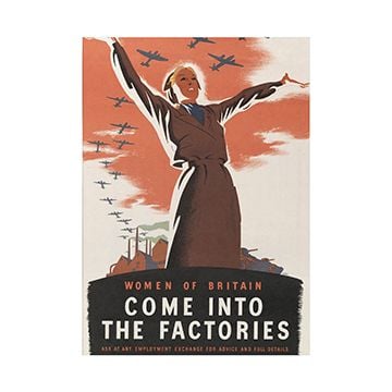 This view shows the front of the "Come into the Factories" - British WW2 Poster . Thumbnail.
