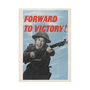 This view shows the front of the "Forward To Victory!" - British WW2 Poster . Thumbnail.