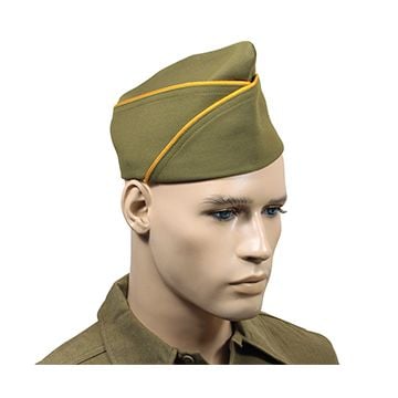 WW2 US PX Type Garrison Cap - Gold Yellow Piped Thumbnail