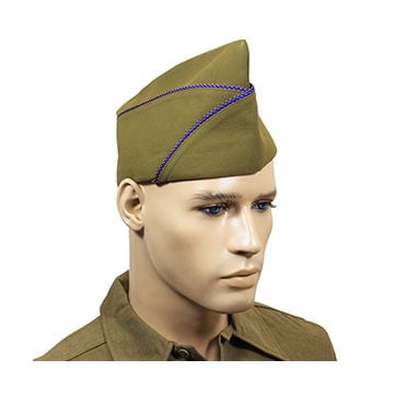 WW2 US PX Type Garrison Cap - Blue and Orange Piped Thumbnail