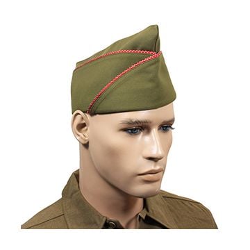WW2 US PX Type Garrison Cap - Red and White Piped Thumbnail