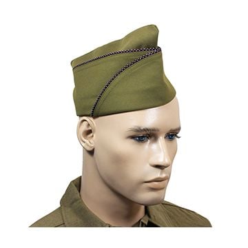 WW2 US PX Type Garrison Cap - Maroon and White Piped Thumbnail