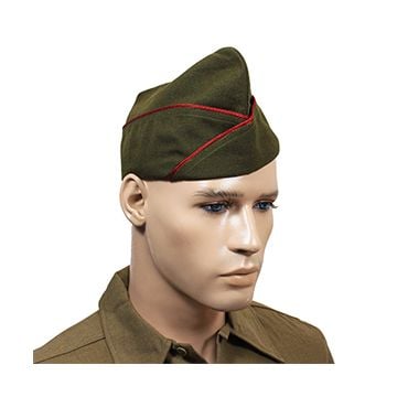 WW2 US Issue Type Garrison Cap - Red Piped Thumbnail