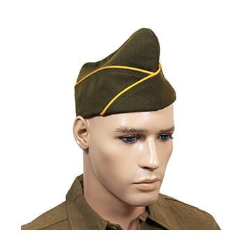 WW2 US Issue Type Garrison Cap - Gold Yellow Piped Thumbnail