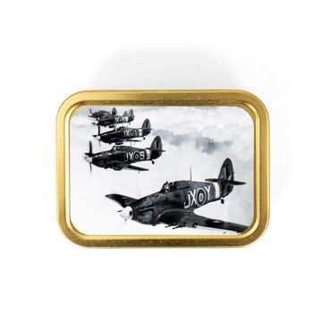 This view shows the front of the Hawker Hurricane Tin. Thumbnail