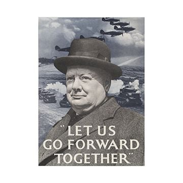 This view shows the front of the "Let Us Go Forward Together" - British WW2 Poster . Thumbnail.