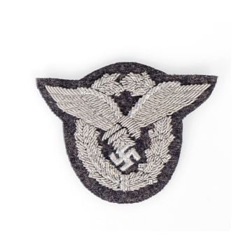 This view shows the front of the Luftwaffe Bullion Pilot Badge - Blue Grey Backing. thumbnail.