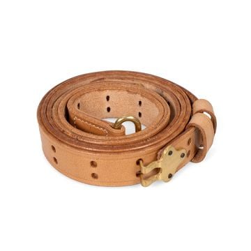 This view shows the M1 Garand Leather Sling Brass Fittings - Light Brown. Thumbnail