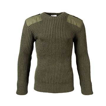 Original British Army Wool Commando Jumper - Olive - Grade 1