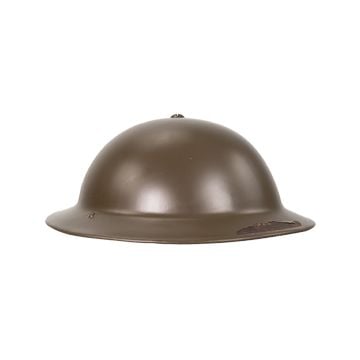 This view shows the front of the Original British MKII Rimless Brodie Helmet. Thumbnail