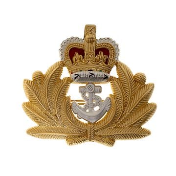 This shows the British Royal Navy Officer Cap Badge from the front. -TN