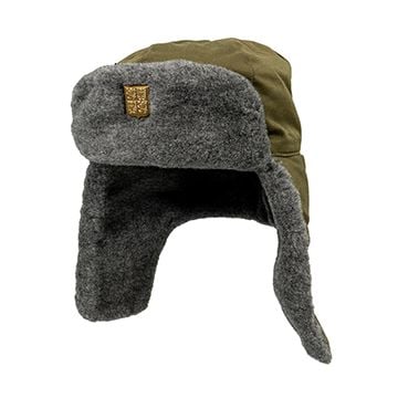 This view shows the front of the Original Czech Army Ushanka Wool Hat. Thumbnail.