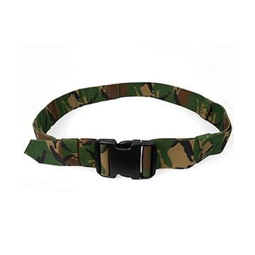 This view shows the front of the Original Dutch Army Belt - Woodland Camo. Thumbnail.