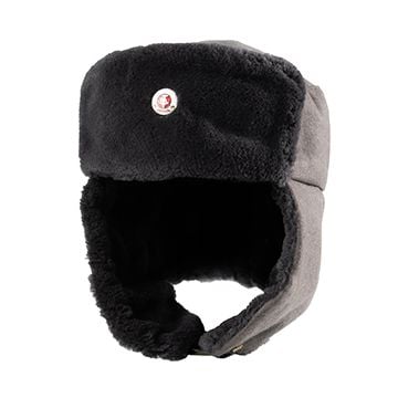 This view shows the front of the Original East German NVA Ushanka with Cockade - Grey. thumbnail.
