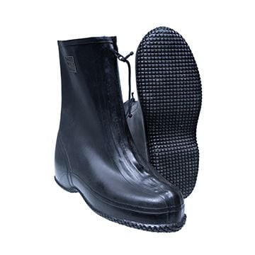 This view shows the Rubber Overshoes from a front view, with a view of the sole next to it. -TN