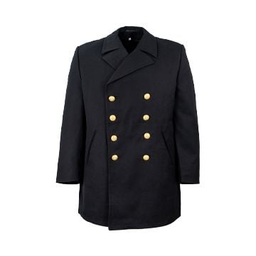 This view shows the front of the Original German Navy Gabardine Peacoat. Thumbnail.