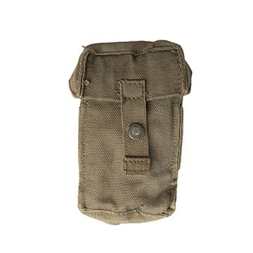 This view shows the front of the small pouch. Thumb.