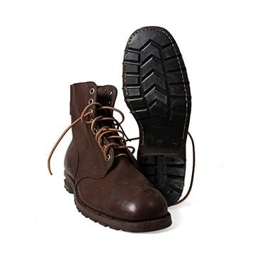 Original Swedish Army Leather Boots - Round Toe