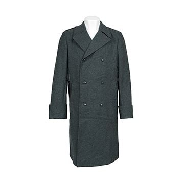 This view shows the front of the great coat. Thumbnail.