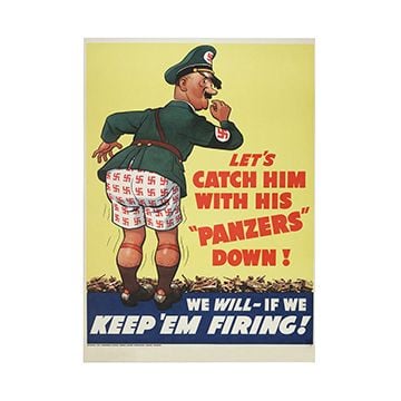 This view shows the front of the "Panzers Down" - Allied WW2 Poster. Thumbnail.