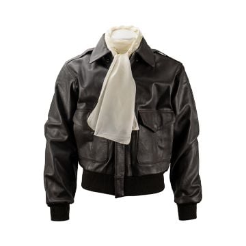 This view shows the Plain Pilots Flying Scarf - Off White. Thumbnail.