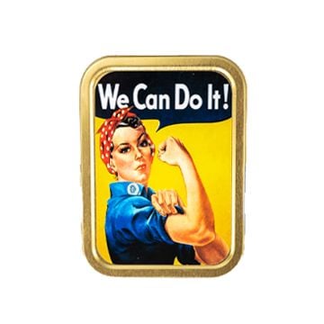 This view shows the front of the Rosie Riveter Metal Tin. Thumbnail