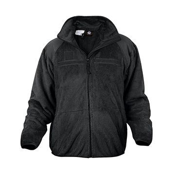 This view shows the front of the Rothco Generation III Level 3 ECWCS Fleece Jacket - Black. Thumbnail/