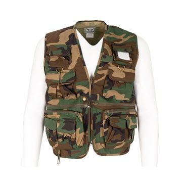 This view shows the front of the Rothco Uncle Milty Utility Vest - Woodland Camo. Thumbnail