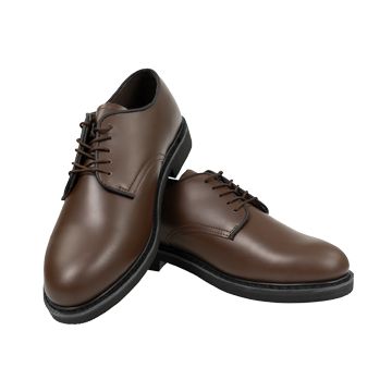 This view shows the front of the Rothco Uniform Oxford Dress Shoe - Brown. Thumbnail.
