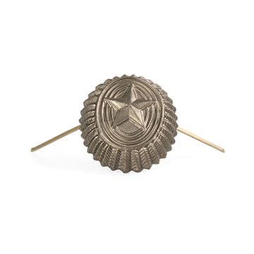 This view shows the front of the Russian Army Cap Badge - Bronze. Thumbnail.