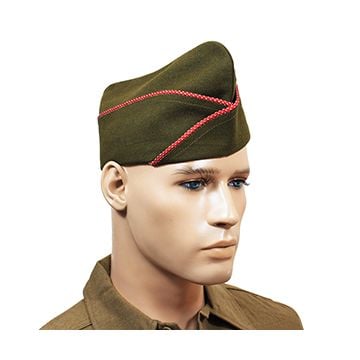 WW2 US Issue Type Garrison Cap - Red and White Piped Thumbnail