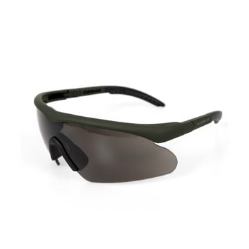This view shows the front of the Swiss Eye 'Raptor' Ballistic Glasses - Olive Frame. Thumbnail.