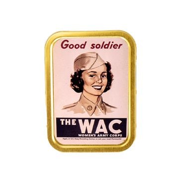 This view shows the front of The WAC Metal Tin. Thumbnail