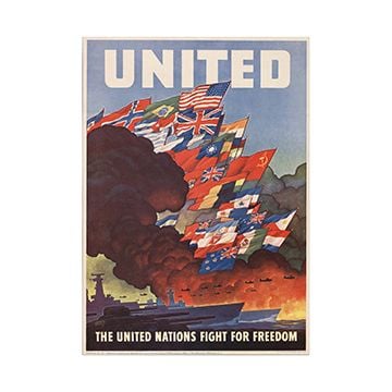 This view shows the front of the United Nations - Allied WW2 Poster. thumbnail.