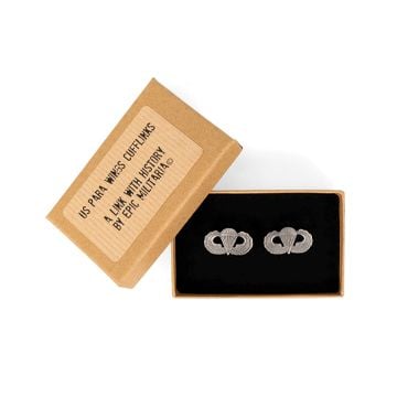 US Paratrooper Wing Cufflinks with Box. Thumbnail.