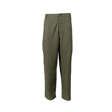 This view shows the front of the US Vietnam OG107 Combat Fatigue Utility Trousers. Thumbnail.