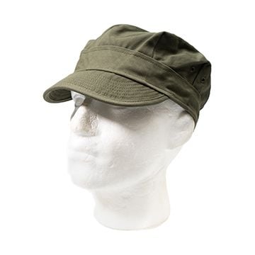 This view shows the front of the US WW2 2nd Pattern OD7 HBT Cap. Thumbnail.