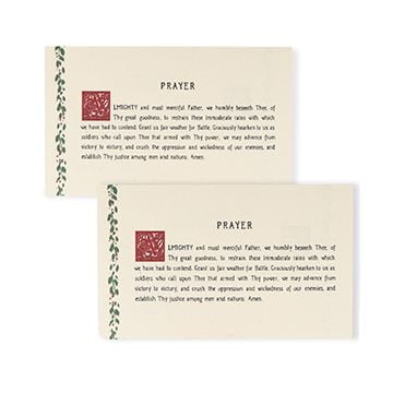 This view shows the front of the prayer card. Thumbnail.