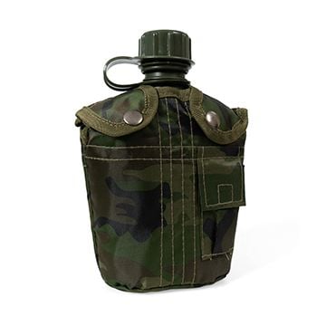 Woodland Camo Water Bottle With Cover
