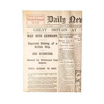 This view shows the front of the newspaper.