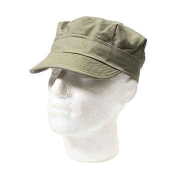This view shows the front of the US WW2 1st Pattern HBT Cap. Thumbnail.