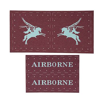 WW2 British Pegasus Printed Shoulder Title & Patch Set Pair