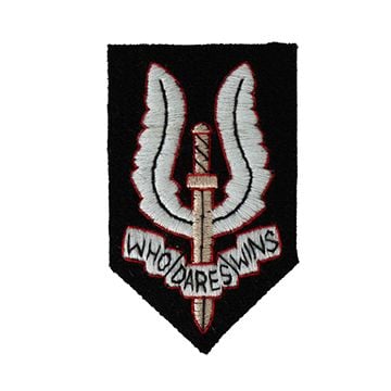 This view shows the front of the WW2 British SAS Cap Badge. Thumbnail.