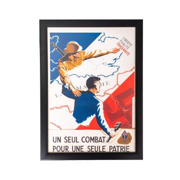 WW2 French Un Seul Combat A4 Framed Print