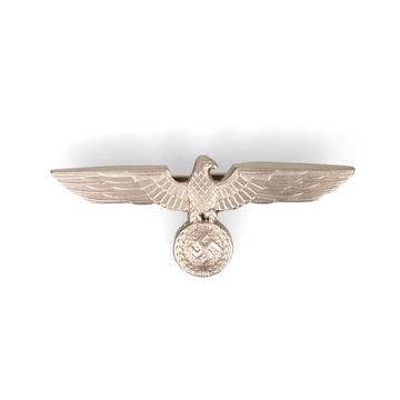 This view shows the WW2 German Army Silver Metal Cap Eagle.  Thumbnail.