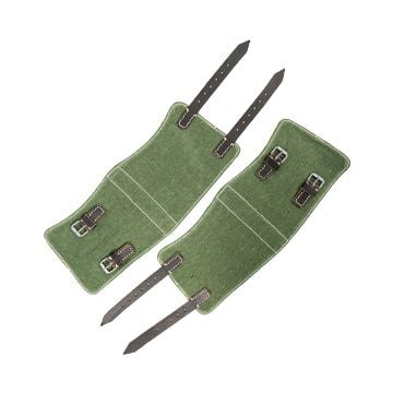 WW2 German Green Gaiters - Black Leather